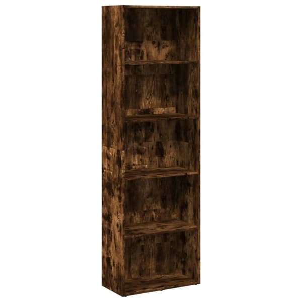 vidaXL bogreol 60x30x189 cm konstrueret træ røget egetræsfarve