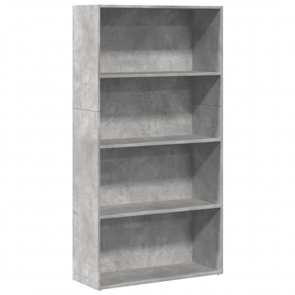 vidaXL Kirjahylly betoninharmaa 80x30x152 cm tekninen puu