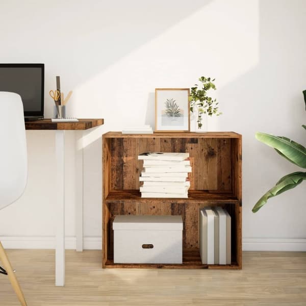 vidaXL bogreol 60x30x77 cm konstrueret træ gammelt trælook