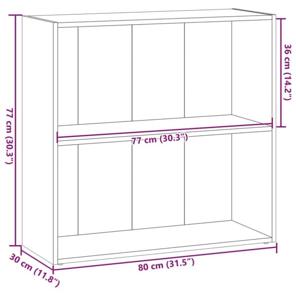 vidaXL bogreol 60x30x77 cm konstrueret træ gammelt trælook