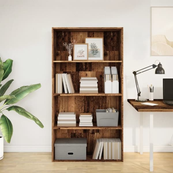 vidaXL bogreol 80x30x152 cm konstrueret træ gammelt trælook