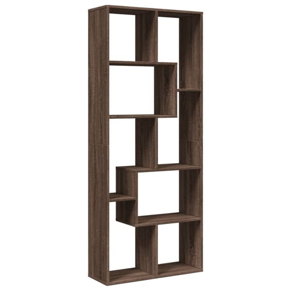 vidaXL bogreol/rumdeler 67x25x161,5 cm konstrueret træ brun egetræ