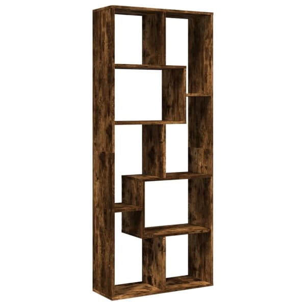 vidaXL bogreol/rumdeler 67x25x161,5 cm konstrueret træ røget eg
