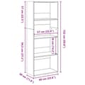 Miniatyrbillede 10 af 11: vidaXL bogreol 60x30x152 cm konstrueret træ brun egetræsfarve