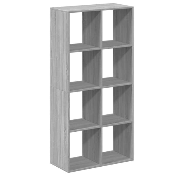 vidaXL Huoneenjakaja/kirjahylly harmaa 69,5x29x137,5 cm tekninen puu