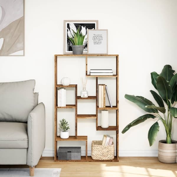 vidaXL bogreol 72x20x120 cm konstrueret træ antikt træ