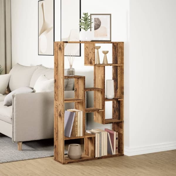 vidaXL bogreol 72x20x120 cm konstrueret træ antikt træ