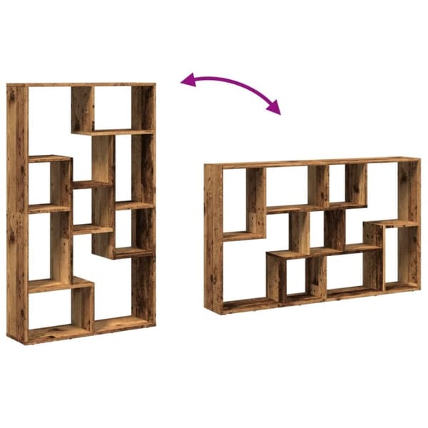 vidaXL bogreol 72x20x120 cm konstrueret træ antikt træ