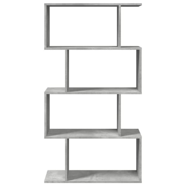 vidaXL bogreol/rumdeler 70x24x129cm 4niveauer konstrueret træ betongrå