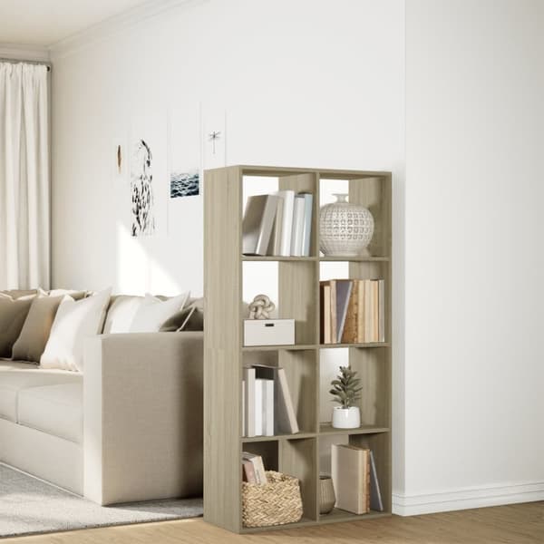 vidaXL bogreol/rumdeler 69,5x29x137,5 cm konstrueret træ sonoma-eg
