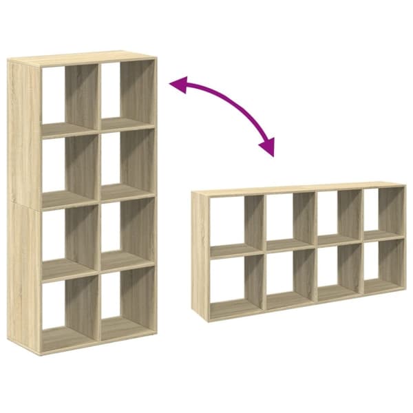 vidaXL bogreol/rumdeler 69,5x29x137,5 cm konstrueret træ sonoma-eg