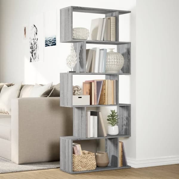 vidaXL Bokhylla/Rumsavdelare 5 hyllplan 70x24x161 cm konstruerat trä