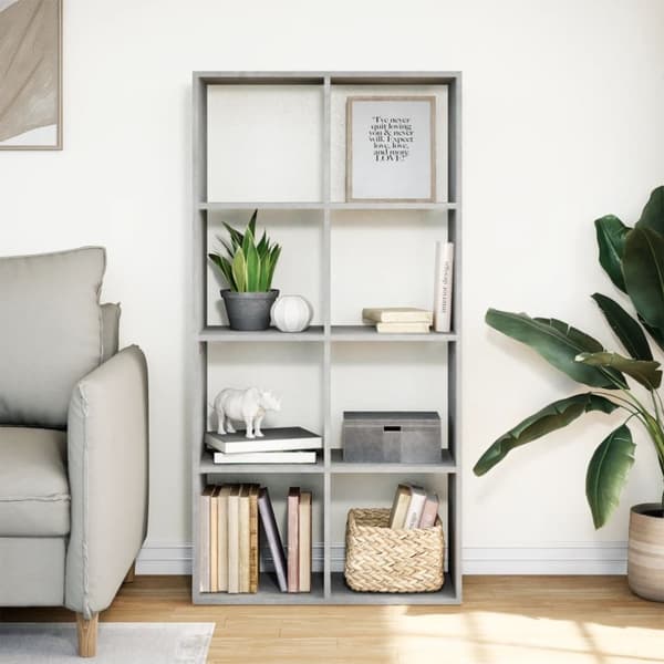 vidaXL bogreol/rumdeler 69,5x29x137,5 cm konstrueret træ betongrå