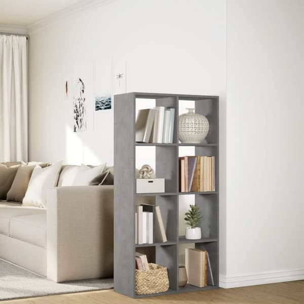 vidaXL bogreol/rumdeler 69,5x29x137,5 cm konstrueret træ betongrå