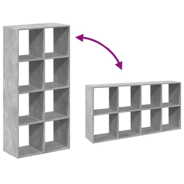 vidaXL bogreol/rumdeler 69,5x29x137,5 cm konstrueret træ betongrå