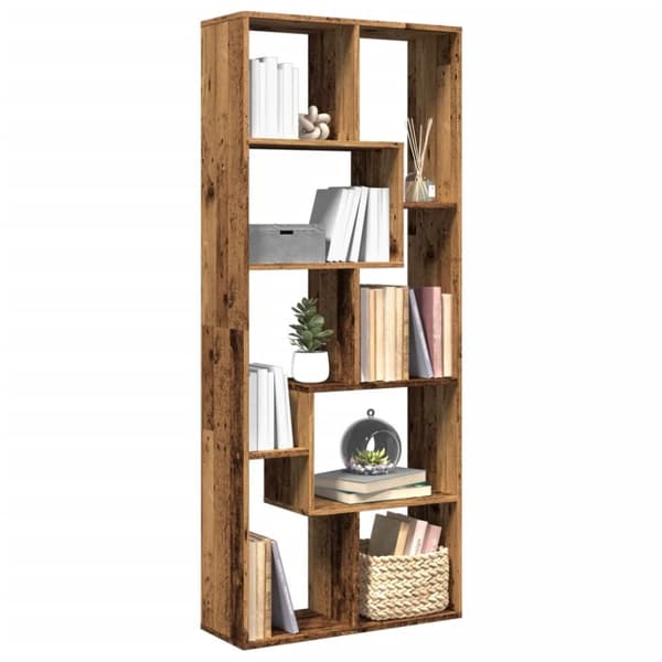 vidaXL bogreol/rumdeler 67x25x161,5 cm konstrueret træ antikt træ