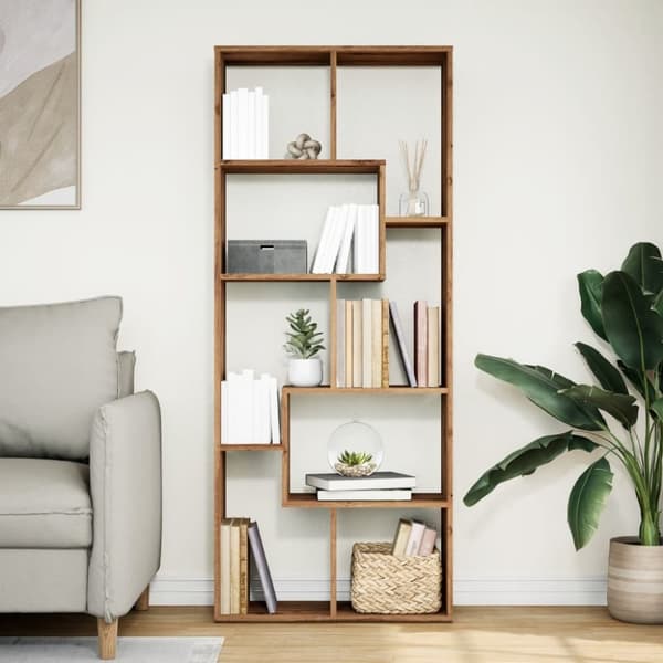 vidaXL bogreol/rumdeler 67x25x161,5 cm konstrueret træ kunsteg