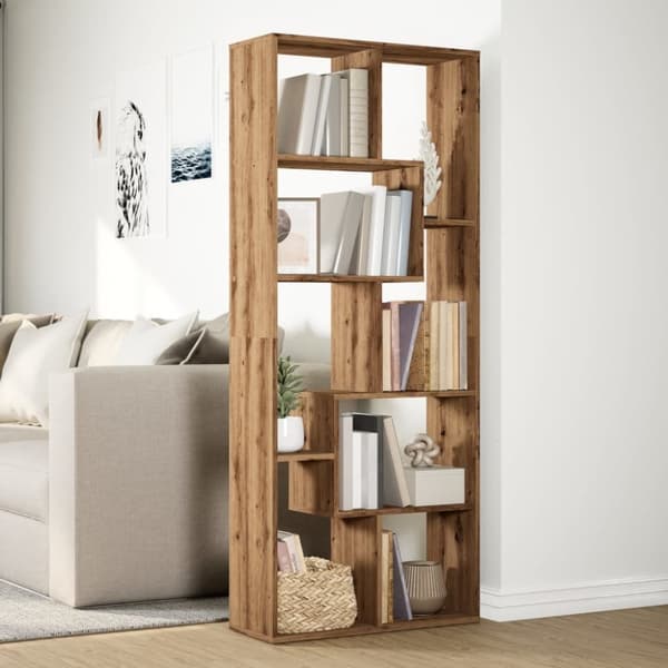 vidaXL bogreol/rumdeler 67x25x161,5 cm konstrueret træ kunsteg