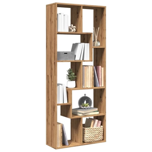 vidaXL bogreol/rumdeler 67x25x161,5 cm konstrueret træ kunsteg