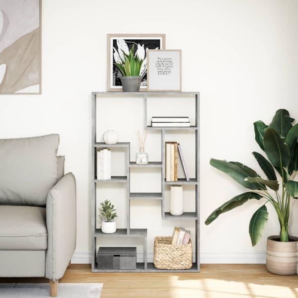 vidaXL bogreol 72x20x120 cm konstrueret træ betongrå