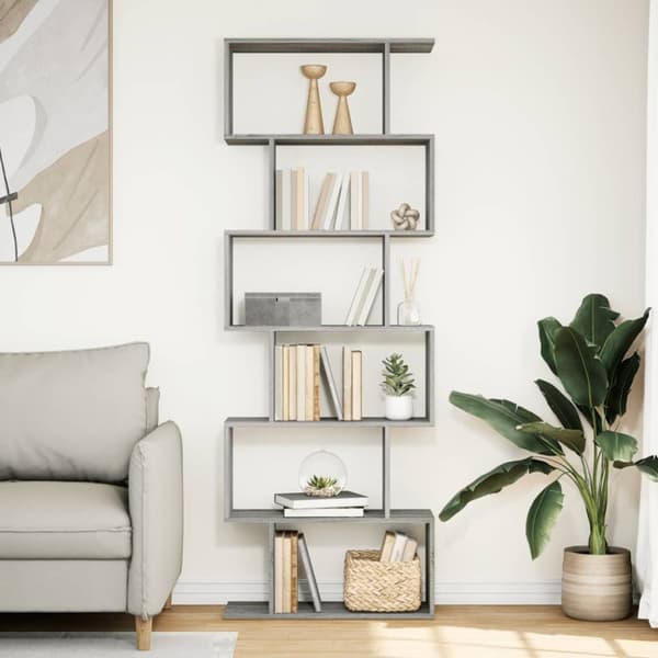 vidaXL bogreol/rumdeler 70x24x193 cm 6 niveauer konstrueret træ