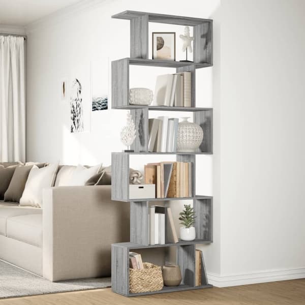 vidaXL bogreol/rumdeler 70x24x193 cm 6 niveauer konstrueret træ