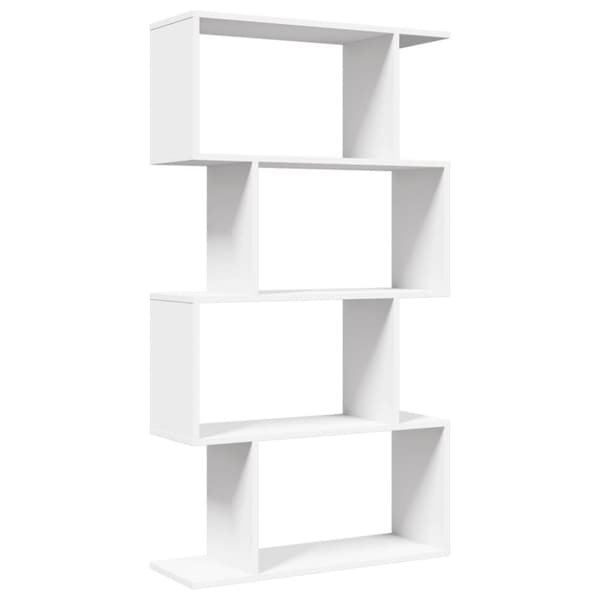 vidaXL bogreol/rumdeler 70x24x129 cm 4 niveauer konstrueret træ hvid