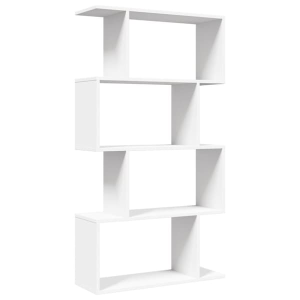vidaXL bogreol/rumdeler 70x24x129 cm 4 niveauer konstrueret træ hvid