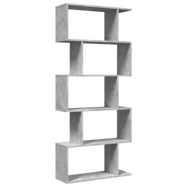 vidaXL bogreol/rumdeler 70x24x161cm 5niveauer konstrueret træ betongrå