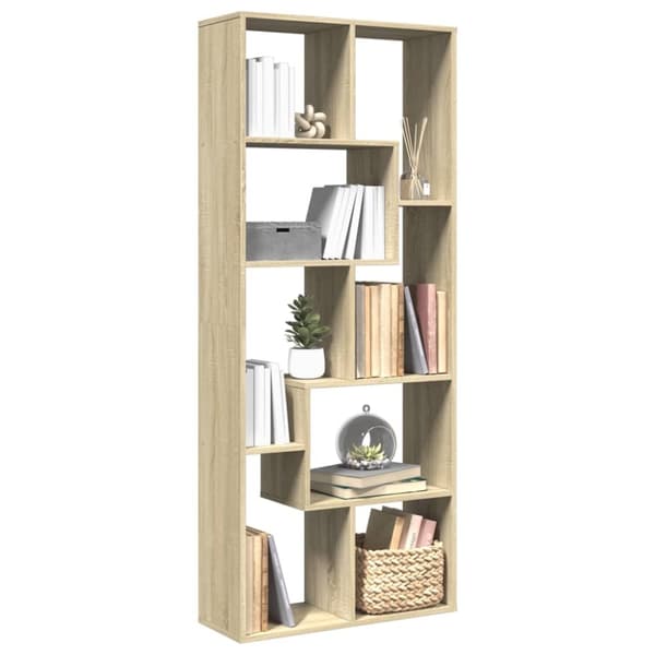 vidaXL bogreol/rumdeler 67x25x161,5 cm konstrueret træ sonoma-eg