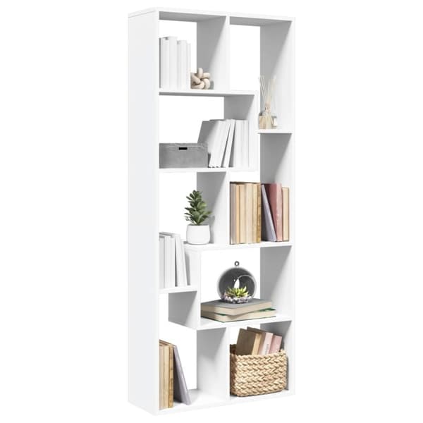 vidaXL bogreol/rumdeler 67x25x161,5 cm konstrueret træ hvid