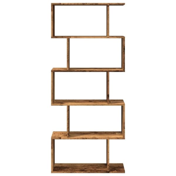 vidaXL Romdeler bokhylle 5 lag gammelt eik 70x24x161 cm konstruert tre