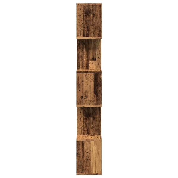vidaXL Romdeler bokhylle 5 lag gammelt eik 70x24x161 cm konstruert tre