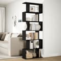 Miniatyrbilde 5 av 11: vidaXL Romdeler bokhylle 6 etasjer svart 70x24x193 cm konstruert tre