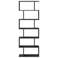 Miniatyrbilde 6 av 11: vidaXL Romdeler bokhylle 6 etasjer svart 70x24x193 cm konstruert tre