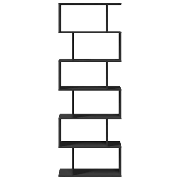 vidaXL Romdeler bokhylle 6 etasjer svart 70x24x193 cm konstruert tre
