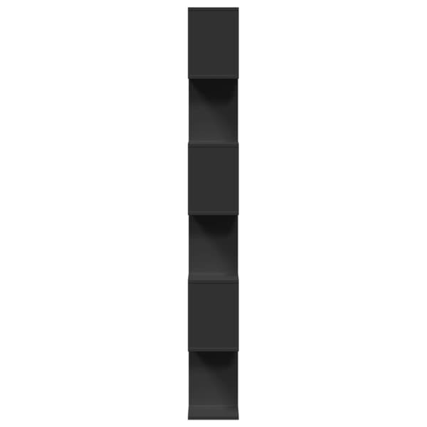 vidaXL Romdeler bokhylle 6 etasjer svart 70x24x193 cm konstruert tre