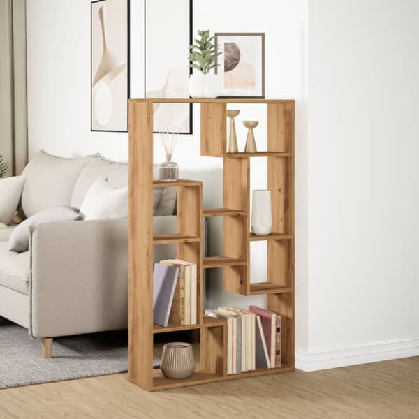 vidaXL Bokhylle artisan eik 72x20x120 cm konstruert tre
