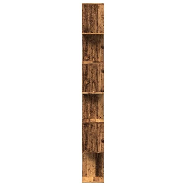 vidaXL Romdeler bokhylle 6 lag gammelt tre 70x24x193 cm konstruert tre