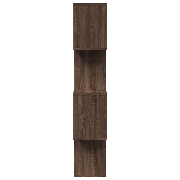 vidaXL Romdeler bokhylle 4 lag brun eik 70x24x129 cm konstruert tre