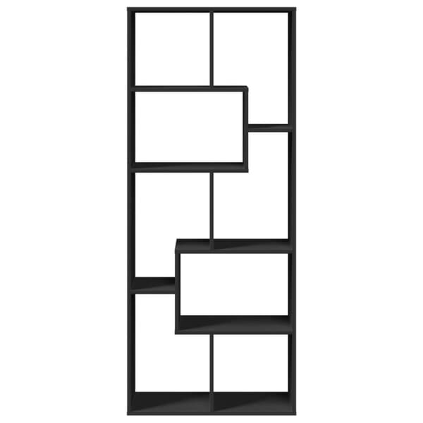 vidaXL Romdeler bokhylle svart 67x25x161,5 cm konstruert tre