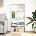Miniatyrbilde 4 av 11: vidaXL Romdeler bokhylle hvit 69,5x29x137,5 cm konstruert tre
