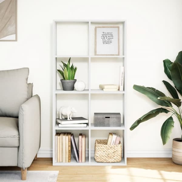vidaXL Romdeler bokhylle hvit 69,5x29x137,5 cm konstruert tre