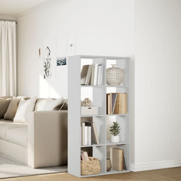 vidaXL Romdeler bokhylle hvit 69,5x29x137,5 cm konstruert tre