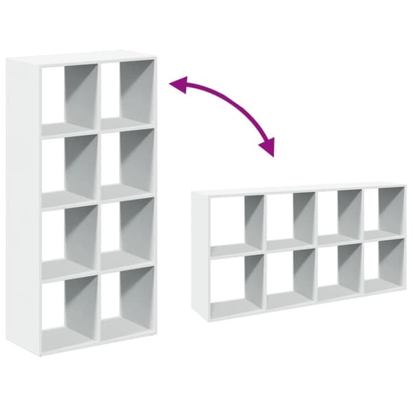 vidaXL Romdeler bokhylle hvit 69,5x29x137,5 cm konstruert tre