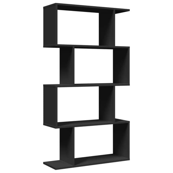 vidaXL Romdeler bokhylle 4 etasjer svart 70x24x129 cm konstruert tre