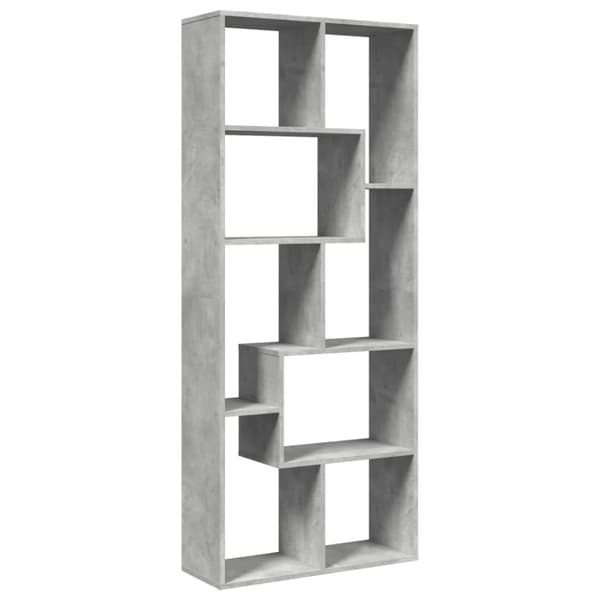 vidaXL Romdeler bokhylle betonggrå 67x25x161,5 cm konstruert tre