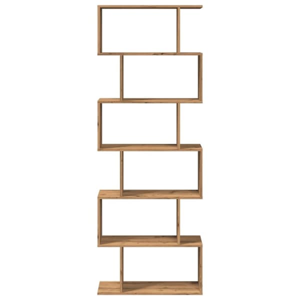 vidaXL Romdeler bokhylle 6 lag artisan eik 70x24x193 cm konstruert tre