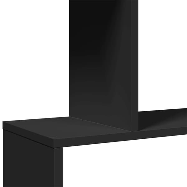 vidaXL bogreol/rumdeler 70x24x129 cm 4 niveauer konstrueret træ sort