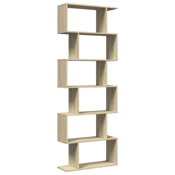 vidaXL bogreol/rumdeler 70x24x193 cm 6 niveauer konstrueret træ